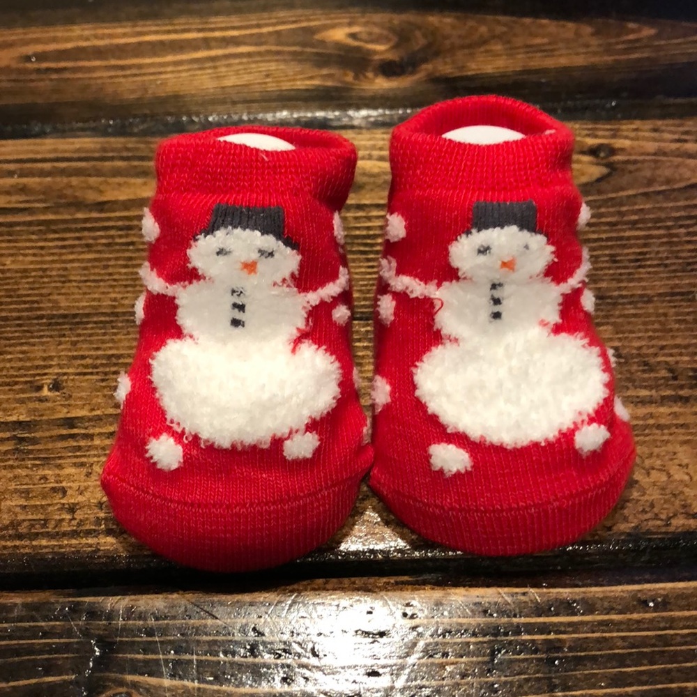 Country Kids Snowman Organic Cotton Socks 0-3M